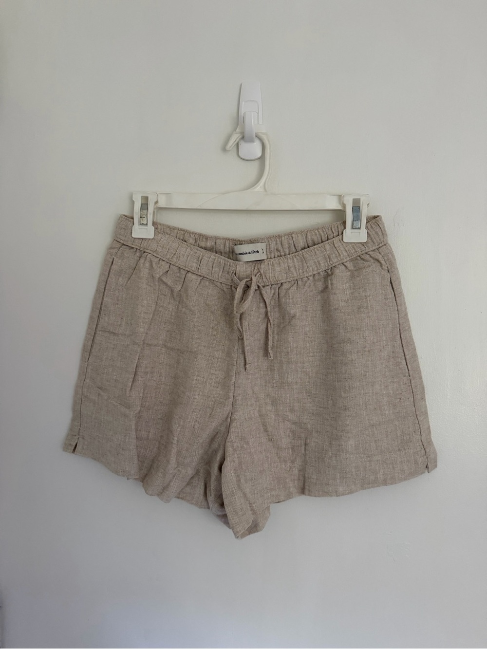Abercrombie Women’s Beige Drawstring Linen Shorts